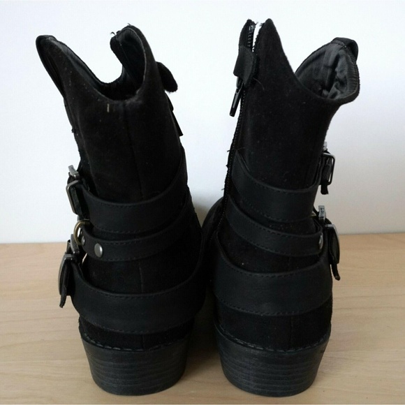 Last Chance! SAM EDELMAN Becka Black Suede Leather Ankle Boots - Picture 6 of 8